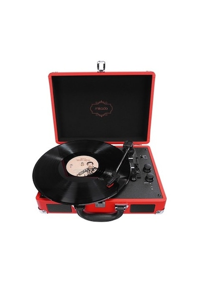 Kırmızı Turntable Ve Bluetooth Destekli Müzik Sistemi