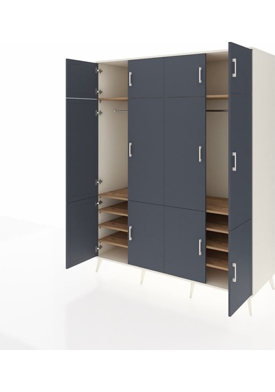 Kronos Gardrop 10 Raflı 12 Kapaklı 2 Askılı 176x59x221 Aytaşı-antrasit/çam Antrasit/çam Kronos Gardrop 10 Raflı 12 Kapaklı 2 Askılı 176x59x221 Aytaşı-antrasit/çam Antrasit/çam