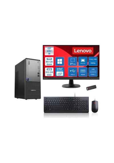 Lenovo ThinkCentre Neo 50T Gen 6 2713BD007WTRH27 Ultra 7 265 80 GB 512 GB SSD 27" W11H Masaüstü Bilgisayar + USB Bellek