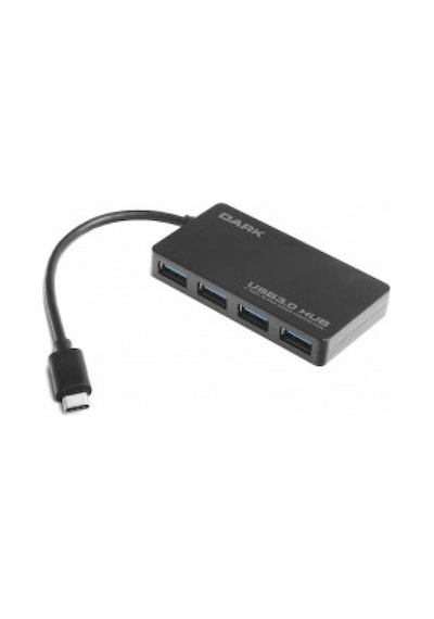 Dark Connect Master U31X4. Usb3.1 Type-C To 4 Port Type-A Hub
