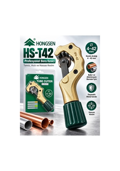 Hongsen Hs-t42 Boru Kesici 4-42 Mm Profesyonel Bakır Boru Kesme Aparatı