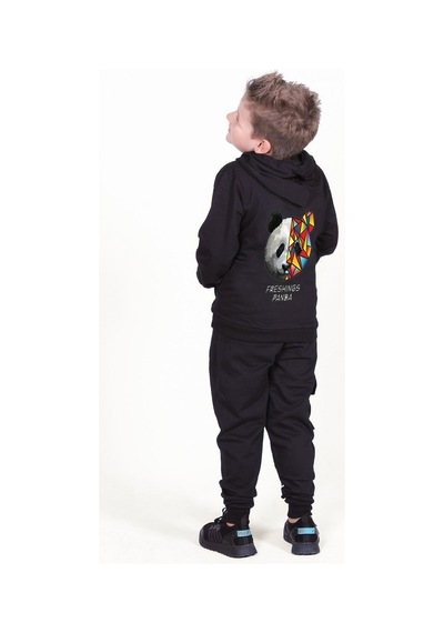Fyk Kids Panda Baskılı Eşofman Takımı Siyah