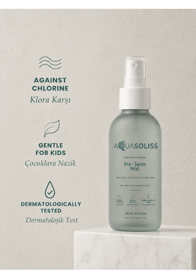 Aquasoliss Pre-swim Mist Çocuk Yüzme Öncesi Saç ve Vücut Spreyi - Parfümsüz 150 Ml