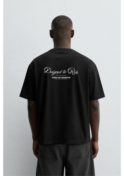 Modivibe Erkek Baskılı Oversize T-shirt Kalın Dokulu %100 Pamuk Geniş Kesim Siyahdesing Modivibe Erkek Baskılı Oversize T-shirt Kalın Dokulu %100 Pamuk Geniş Kesim Siyahdesing