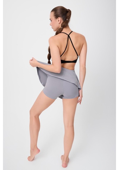 Hıghrıse Flexflow Yüksek Bel Tenis Spor & Aktif Yaşam Etek-şort Skort -3256 Gri
