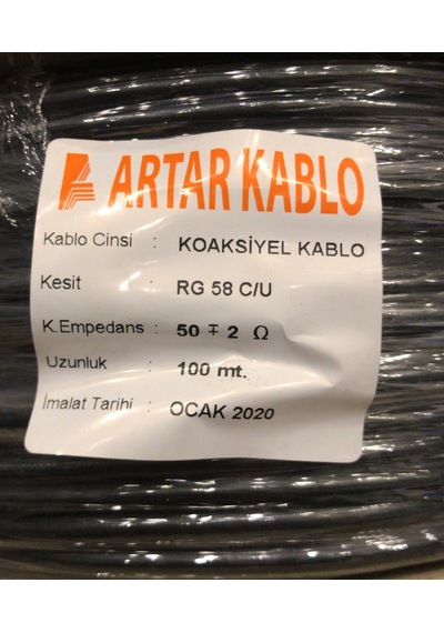 Rg 58 C/u 50ohm Telsiz Anten Kablosu Artar Marka 100m