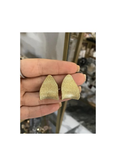 Tasarım Model Gold Ezme Küpe Altın