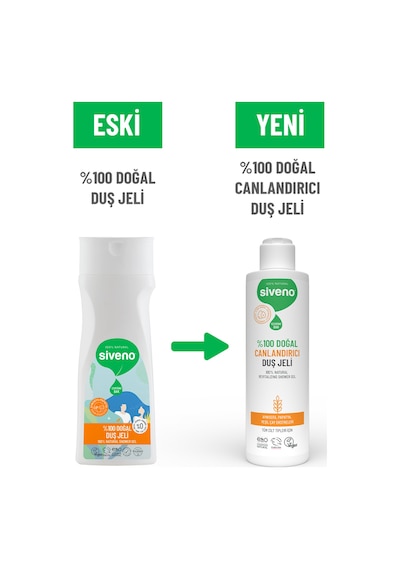 Siveno %100 Doğal Duş Jeli Canlandırıcı Sebum Dengeleyici Vegan 225 Ml Kokusuz