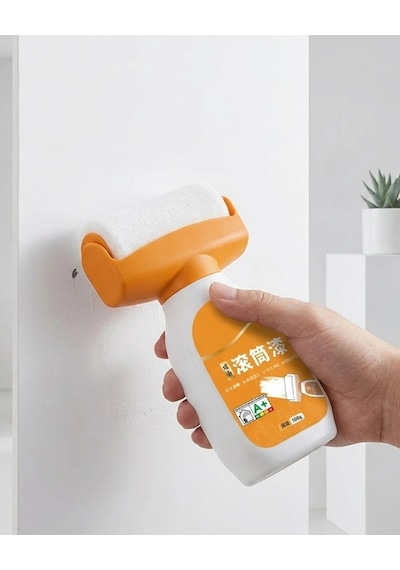 Hubrendy Tekno Duvar Rötuş Boya Rulosu 2si 1 Arada Hazneli Hızlı Kuruyan Yama Fırçası