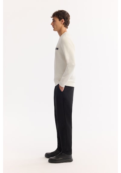 Avva Erkek Ekru Bisiklet Yaka Pamuklu Bi-stretch Baskılı Regular Fit Sweatshirt A52y1260