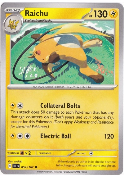 Raichu 052/162 - Temporal Forces - Pokemon Kartı Mint