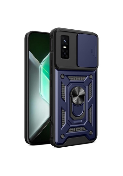 Tr Infinix Gt 30 Pro İle Uyumlu Kaze Tora Kamera Korumalı Sürgülü Yüzüklü Armor Military Tank Kızaklı Kılıf