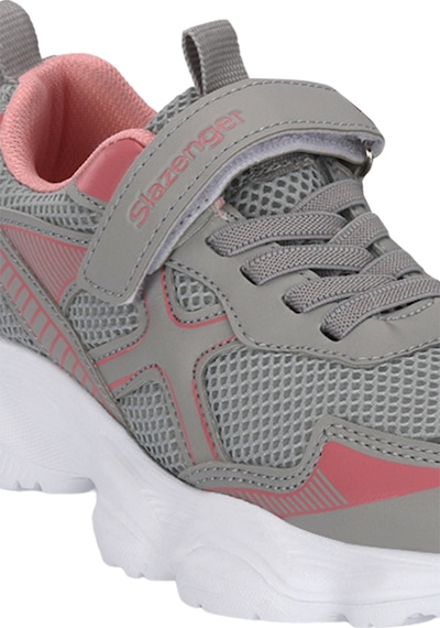 Slazenger Fızzy Kız Çocuk Cırt Cırtlı Gri / Pembe Günlük Spor Ayakkabısı Gri - Pembe