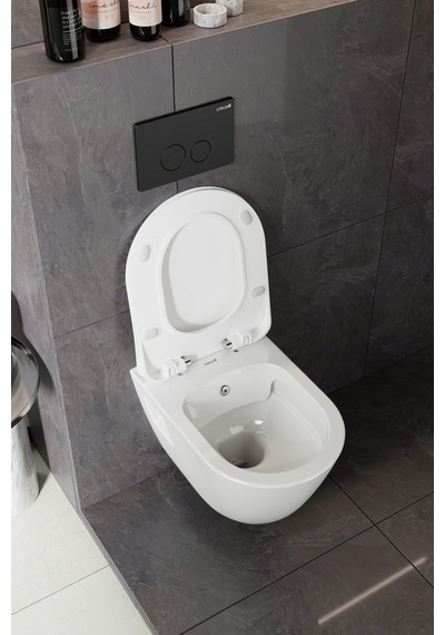 Creavit Terra Rim-off Thermoplast Kapaklı Gömme Rezervuar Set