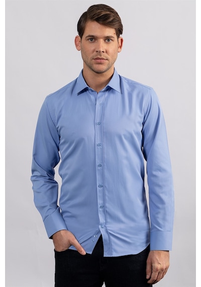 Tudors Modern Slim Fit Uzun Kol Düz Erkek Gömlek-23976 Mavi Tudors Modern Slim Fit Uzun Kol Düz Erkek Gömlek-23976 Mavi