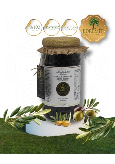 Zeyrazade Doğal Sofralık Salamura Siyah Zeytin-1000g