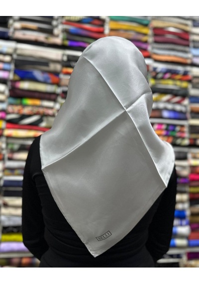 BELLİ Düz Fon İpek Twill Eşarp 4053 Gümüş - 03