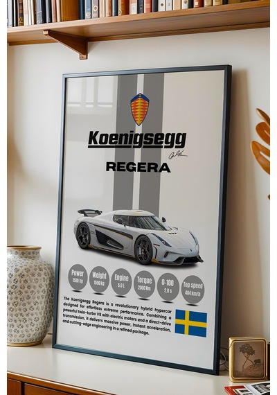 Koenigsegg Regera Araba Tablosu - Teknik Özellikli Hiper Otomobil Poster - Çerçeveli Duvar Dekoru Siyah Koenigsegg Regera Araba Tablosu - Teknik Özellikli Hiper Otomobil Poster - Çerçeveli Duvar Dekoru Siyah
