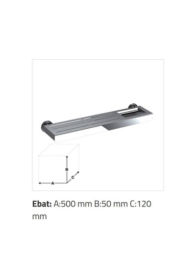 Sonia - Tecno Project Metal Etajer 500 50 120 Mm Parlak Paslanmaz Çelik  - A.1sn.159598- Diğer