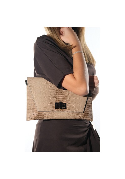 Maorı Vizon Baskı Rugan Kadın Clutch Çanta