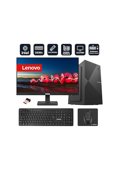 Xaser Officepro L24 Intel Core İ5-14400f 8gb Ram 256gb M.2 Nvme Ssd 2gb Gt610 23.8" Lenovo Monitörlü Masaüstü Ofis Bilgisayarı Diğer