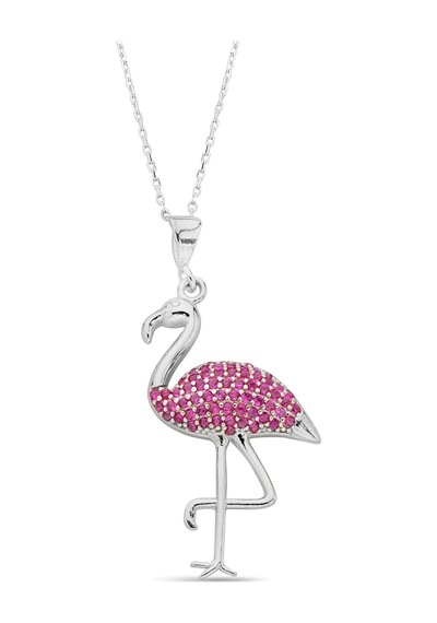 925 Ayar Gümüş Flamingo Kolye - 23166902 Gümüş