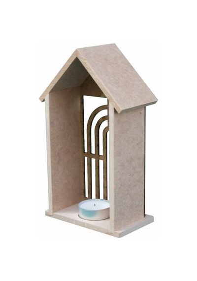 Ahşap Yılbaşı T-Light Mumluk 19,5x12cm F830