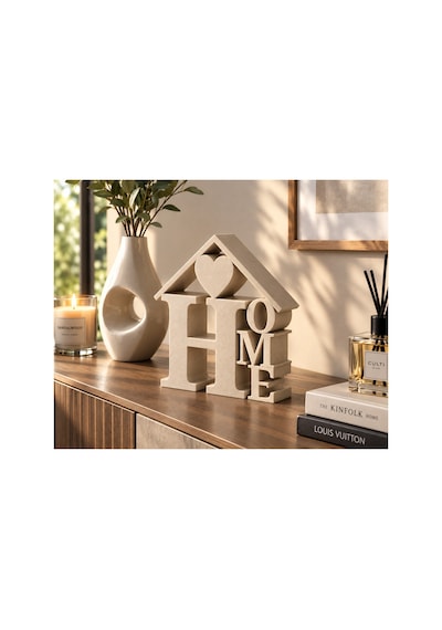 Home Yazılı Dekoratif Kalpli Biblo Bej