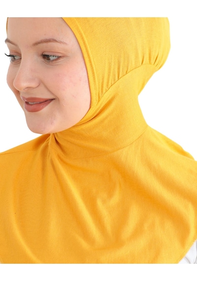 Modish Group Kadın Boyunluklu Hijab Tesettür Pratik Spor Bone - Sarı SArı
