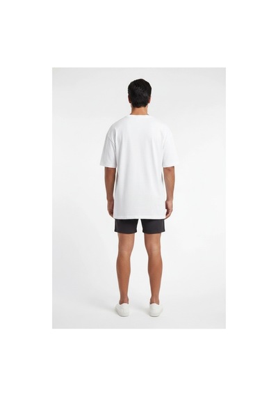Lixa Basic Beyaz Erkek Oversize T-shirt 141076 Siyah