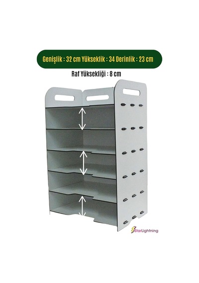 Masa Düzenleyici Organizer Evrak Rafı Masaüstü Organizer Beyaz Renk Model 5, Slevrakrafim5