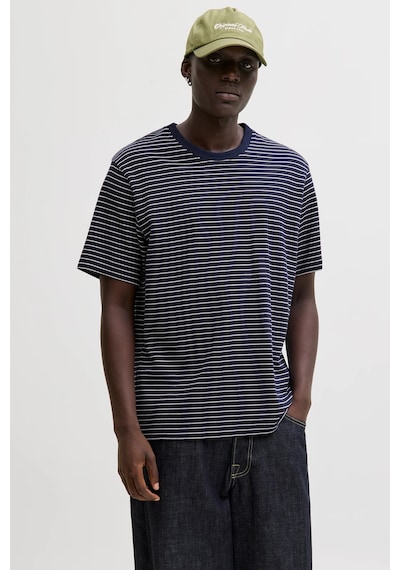 Jack & Jones Erkek T Shirt 12288015 Lacivert-beyaz Lacivert - Beyaz