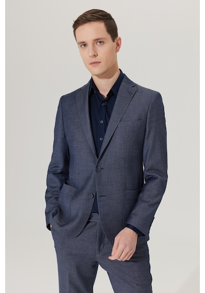 Altınyıldız Classıcs Erkek Lacı Slim Fit Dar Kesim Mono Yaka Armürlü Takım Elbise