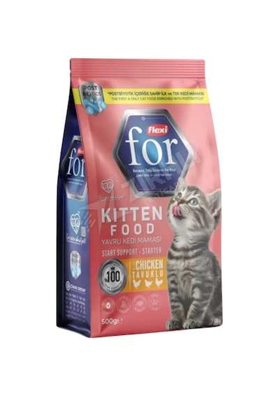 5 Adet Flexi For Tavuklu Yavru Kedi Maması 500 Gr