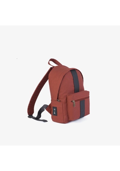 Nors Minik Sırt Çantası Kanvas Kumaş Skoolbag Mini Brick Kiremit