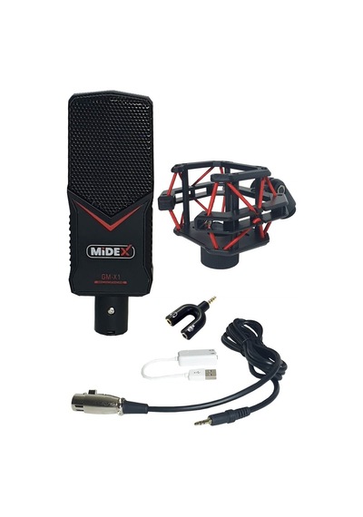 Midex Gmx-1st Condenser Twitch Canlı Yayın Mikrofonu Pc Ve Telefon Stand Ve Filtreli