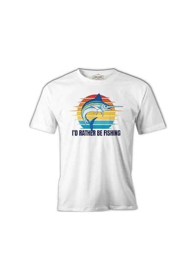A Swordfish With A I'd Rather Quote Beyaz Erkek Tshirt 001