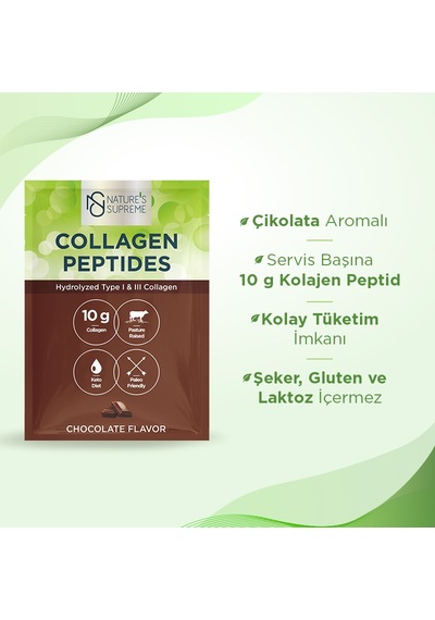 Natures Supreme Çikolata Aromalı Collagen Peptides Powder 30 Saşe