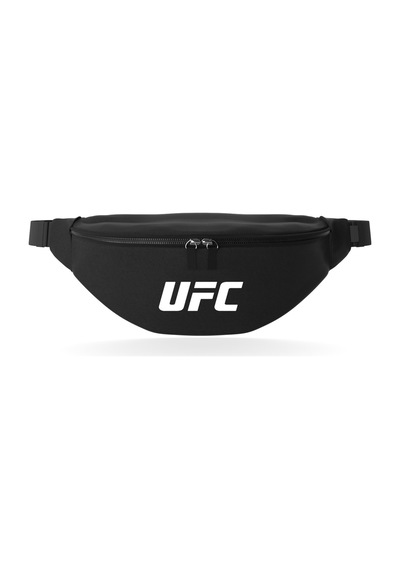 Ufc Yazılı Reflektörlü Siyah Bel Çantası Omuz Bel Çanta Spor Günlük Gym Drill Genç Yetişkin Dövüş Siyah
