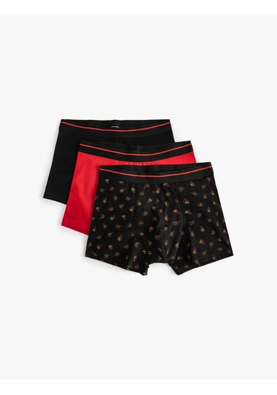 Koton 3'Lü Boxer Seti Minimal Baskılı Beli Lastikli Çok Renkli Bordo Desenli 5Wlm90010Mk Bordo Koton 3'Lü Boxer Seti Minimal Baskılı Beli Lastikli Çok Renkli Bordo Desenli 5Wlm90010Mk Bordo