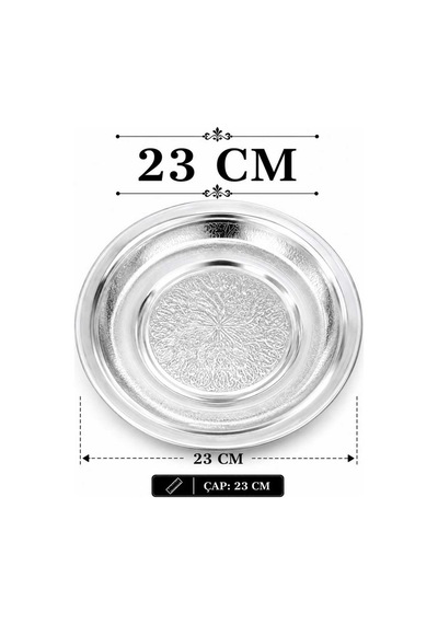 Gül Mutfak 23 Cm Servis Tabağı Paslanmaz Çelik Inox