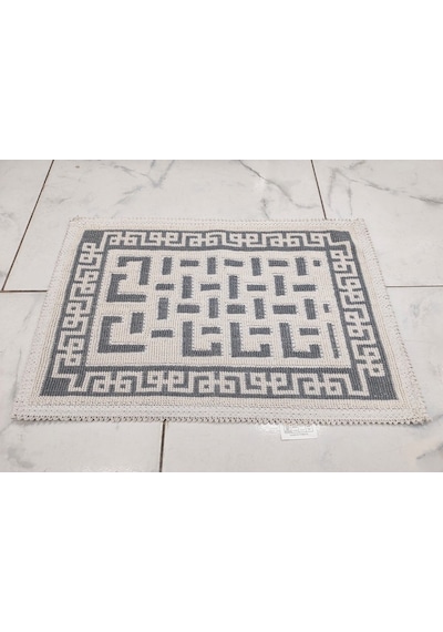 Pamuklu Bukle Lüks Kilim 40x60 -luma Kreme Gri Krem