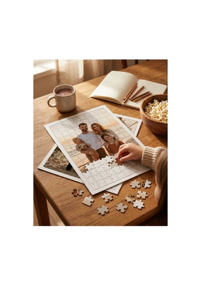 Kendi Fotoğrafınla 99 Parça Puzzle A4 Standlı Yapboz Aile Ve Çocuk Hediyesi