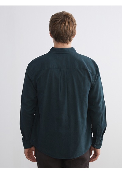 Lcw Vision Yeşil Regular Fit Uzun Kollu Gabardin Erkek Gömlek