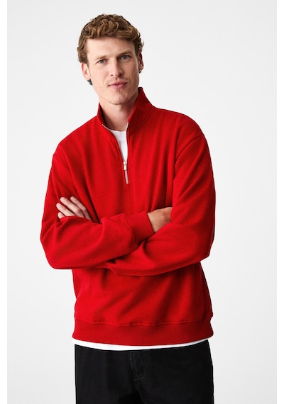 Grımelange Velvety Erkek Pamuklu İçi Polarlı Dik Yaka Fermuarlı Uzun Kollu Regular Fit Kırmızı Sweat Kırmızı Grımelange Velvety Erkek Pamuklu İçi Polarlı Dik Yaka Fermuarlı Uzun Kollu Regular Fit Kırmızı Sweat Kırmızı