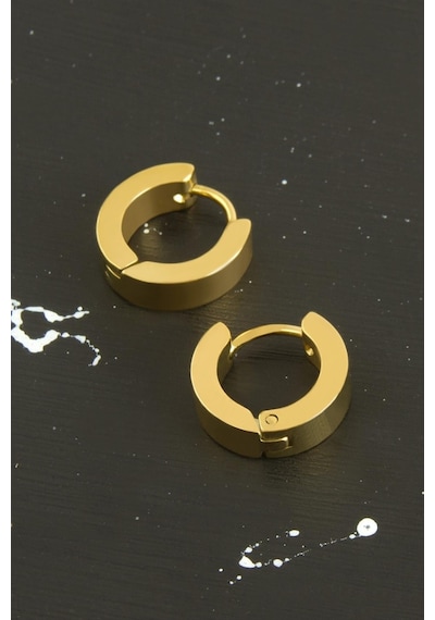 Sarı - 895 - Renkli Erkek Çelik Küpe - Csmo-tex - 1,5 Cm
