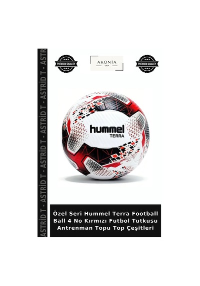 Özel Seri Hummel Terra Football Ball 4 No Kırmızı Futbol Tutkusu Antrenman Topu Top Çeşitleri