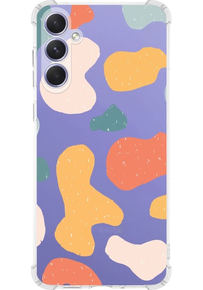 Samsung Galaxy M35 İle Uyumlu Grunge Baskılı Şeffaf Köşe Korumalı Antişok Kılıf