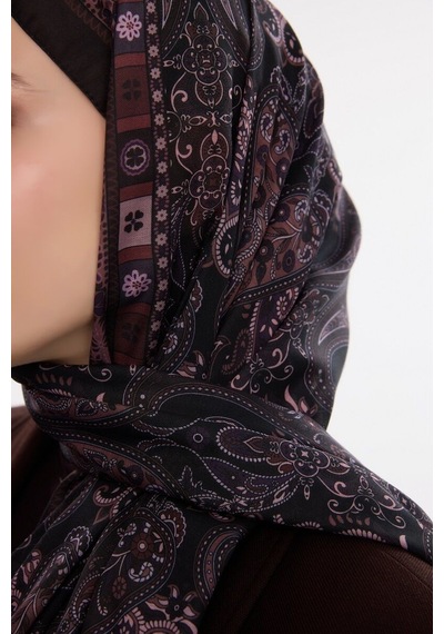 Mirsoy Scarf Asya Etnik Desen Şal Bordo