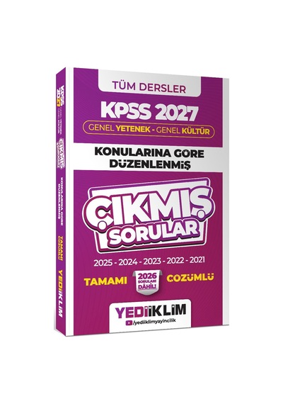 Yediiklim 2027 Kpss Tüm Dersler Gy-gk Konularına Göre Düzenlenmiş Tamamı Çözümlü Çıkmış Sorular-169725
